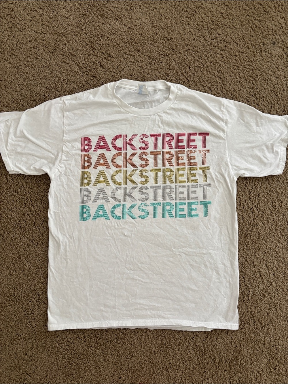 Backstreet Boys Sphere White Graphic Tee, washed never worn